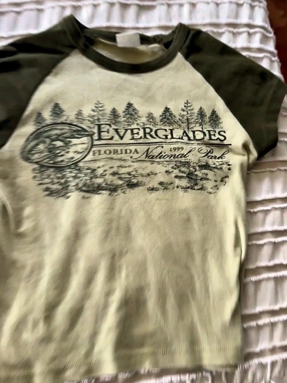 Urban Outfitters Evergreen Florida Graphic olive green UO graphic baby-tee